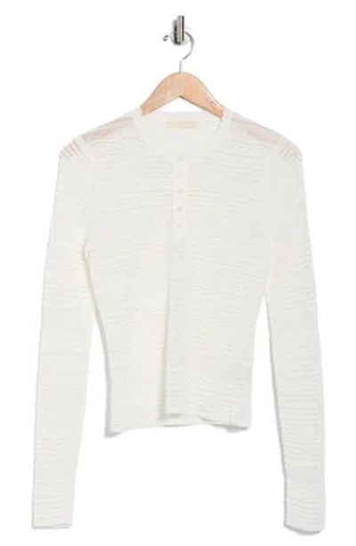 Ulla Johnson Felix Pointelle Knit Henley In White