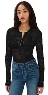 Ulla Johnson Felix Top Noir In Noir
