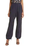 Ulla Johnson Emery Wide-leg Cropped Cotton Pant In Blue