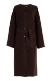 Ulla Johnson Fernanda Double Faced Wool Oversized Coat In Brown