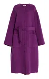Ulla Johnson Fernanda Double Faced Wool Oversized Coat In Purple