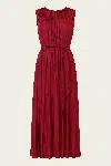 Ulla Johnson Fianna Pleated Midi Dress In Claret In Red