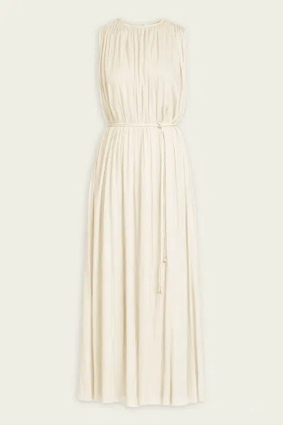 Ulla Johnson Fianna Pleated Sleeveless Midi Dress In Cowrie