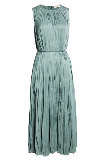 Ulla Johnson Fianna Plissé Sleeveless Midi Dress In Green