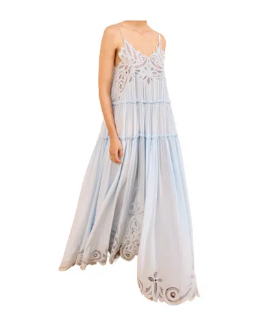 Ulla Johnson Filippa Lace Applique Gown In Blue