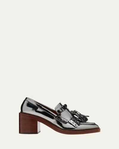 Ulla Johnson Fiona Metallic Kiltie Tassel Loafers In Silver
