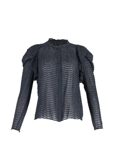 Pre-owned Ulla Johnson Fiona Ruffle-detail Shirt In Blue