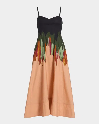 Ulla Johnson Fiora Floral Cotton Midi Dress In Agate
