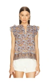 Ulla Johnson Fleur Top Caspia In Blue