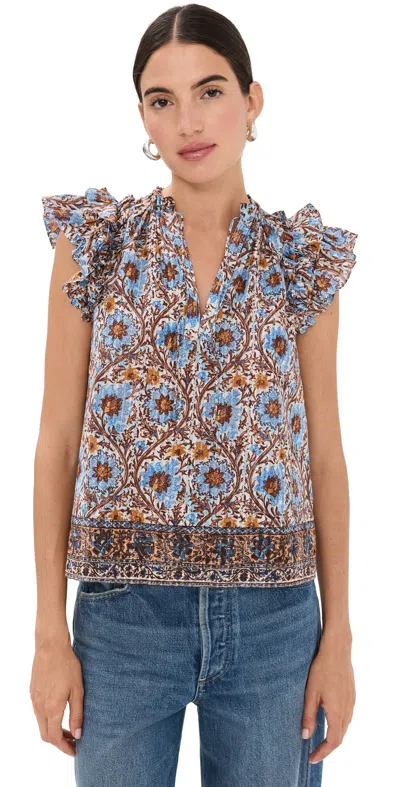 Ulla Johnson Fleur Top Caspia In Blue