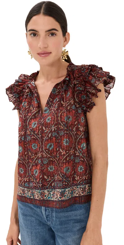 Ulla Johnson Fleur Top Pomegranate In Pomegranate