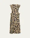 Ulla Johnson Flo Floral Flutter-sleeve Midi Dress In Green
