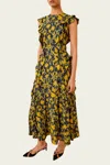Ulla Johnson Flo Sleeveless Midi Dress In Verdite In Multi