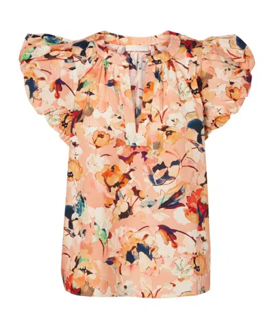 Ulla Johnson Floral Cotton Top In Brown