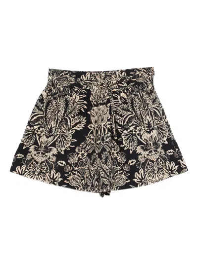 Ulla Johnson Floral Laccetti Shorts In Black
