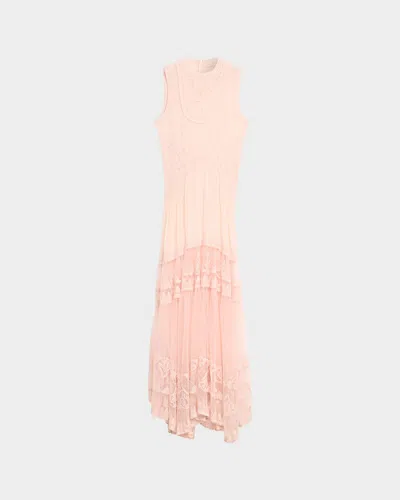 Ulla Johnson Floral Lace Silk Crepe De Chine Gown In Pink