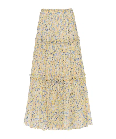 Ulla Johnson Floral Midi Skirt In Brown