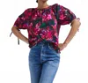 Ulla Johnson Floral Poplin Vienne Blouse In Hibiscus In Pink