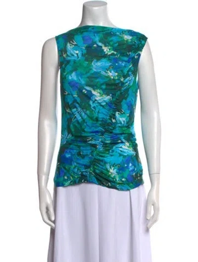 Pre-owned Ulla Johnson Floral Print Bateau Neckline Top In Multi