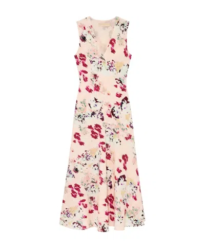 Ulla Johnson Floral Print Bias Cut V-neck Dress In Brown