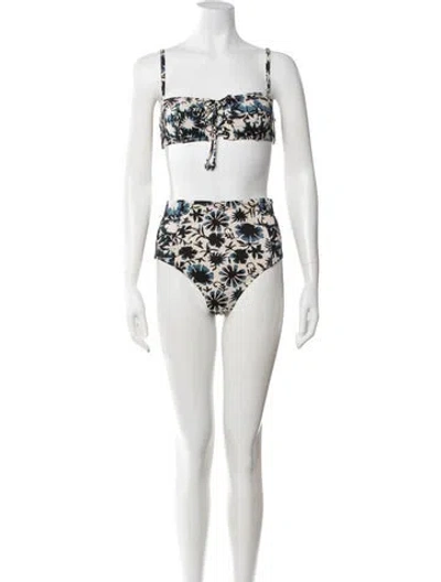 Pre-owned Ulla Johnson Floral Print Bikini In Neutrals