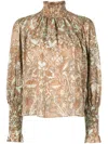 Ulla Johnson Floral-print Blouse In Neutrals