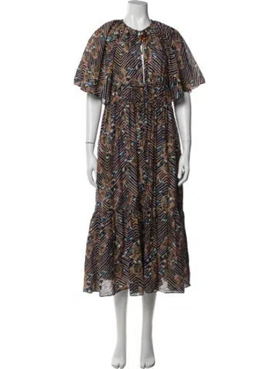 Pre-owned Ulla Johnson Floral Print Cover-up In Blue