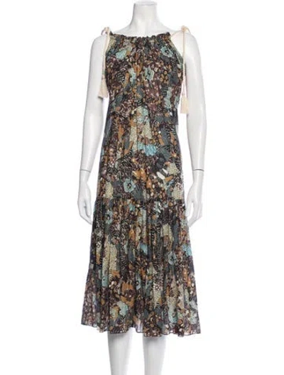 Pre-owned Ulla Johnson Floral Print Cover-up In Neutrals