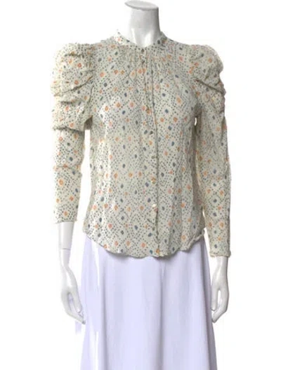 Pre-owned Ulla Johnson Floral Print Crew Neck Blouse