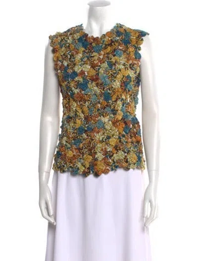 Pre-owned Ulla Johnson Floral Print Crew Neck Blouse In Multi