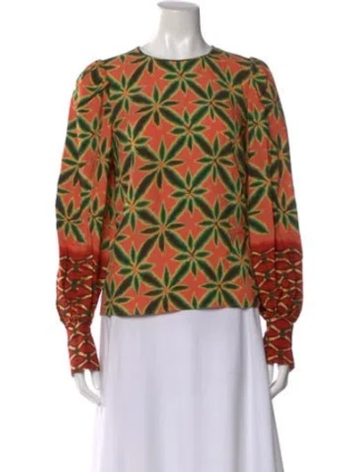Pre-owned Ulla Johnson Floral Print Crew Neck Blouse In Multi