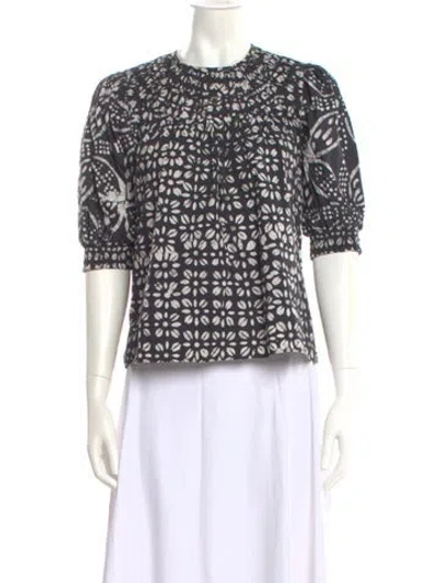 Pre-owned Ulla Johnson Floral Print Crew Neck Blouse In Multi