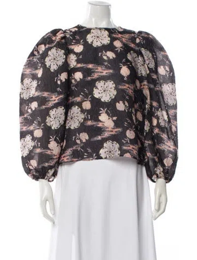 Pre-owned Ulla Johnson Floral Print Crew Neck Blouse In Multi