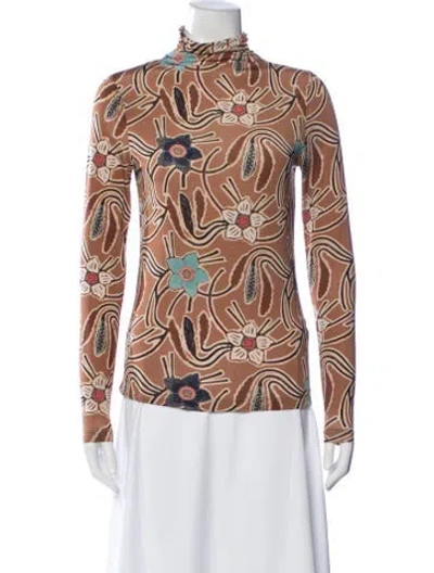 Pre-owned Ulla Johnson Floral Print Crew Neck Blouse In Multi