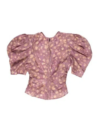 Pre-owned Ulla Johnson Floral Print Crew Neck Blouse In Pink