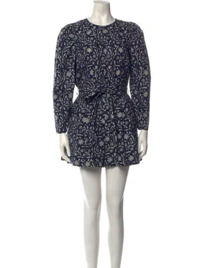 Pre-owned Ulla Johnson Floral Print Crew Neck Jumpsuit In Blue
