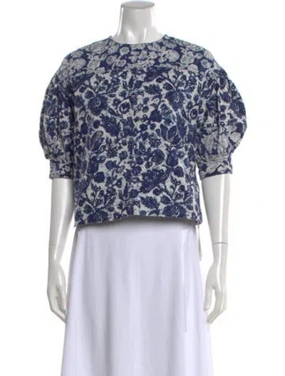 Pre-owned Ulla Johnson Floral Print Crew Neck Top
