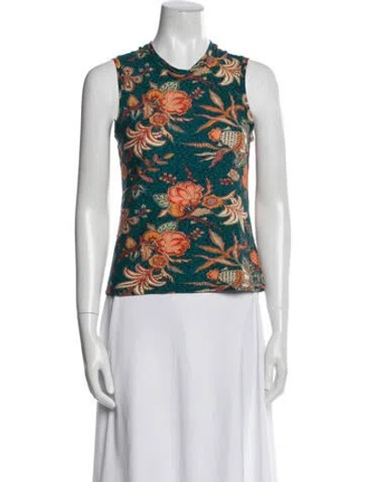 Pre-owned Ulla Johnson Floral Print Crew Neck Top In Multi