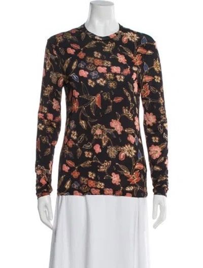 Pre-owned Ulla Johnson Floral Print Crew Neck Top In Multi