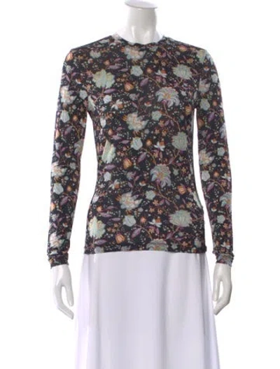 Pre-owned Ulla Johnson Floral Print Crew Neck Top In Multi