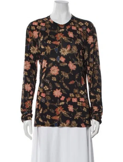 Pre-owned Ulla Johnson Floral Print Crew Neck Top In Multi