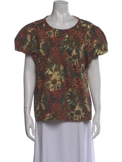 Pre-owned Ulla Johnson Floral Print Crew Neck Top In Multi