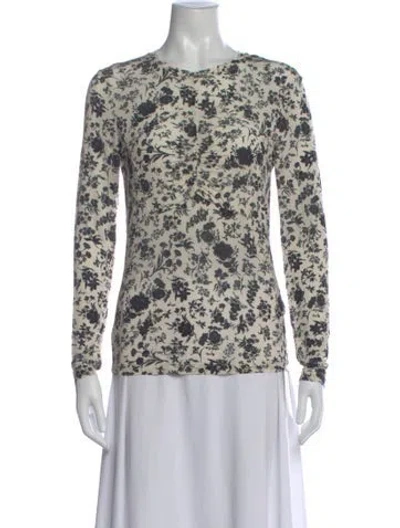 Pre-owned Ulla Johnson Floral Print Crew Neck Top In Neutral