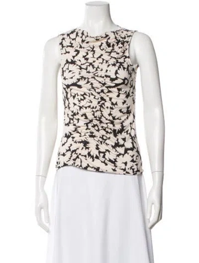 Pre-owned Ulla Johnson Floral Print Crew Neck Top In Neutral