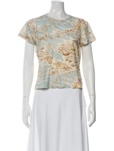 Pre-owned Ulla Johnson Floral Print Crew Neck T-shirt In Multi