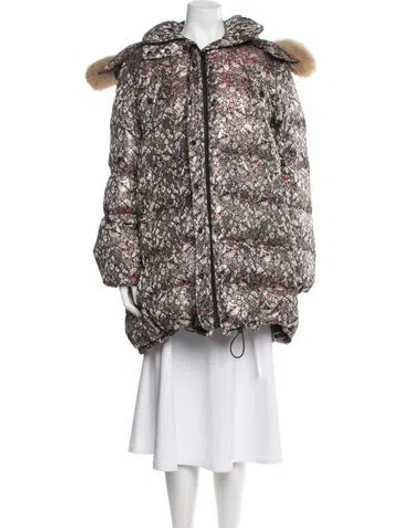 Pre-owned Ulla Johnson Floral Print Down Jacket In Black