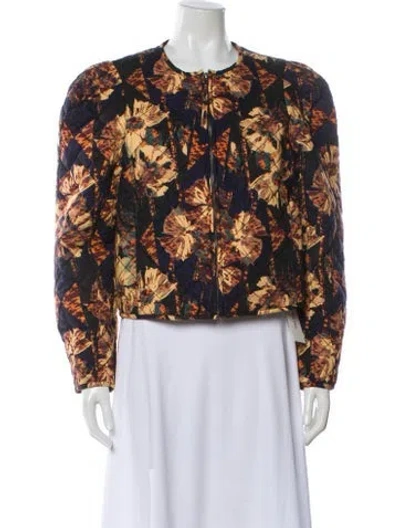 Pre-owned Ulla Johnson Floral Print Evening Jacket In Black