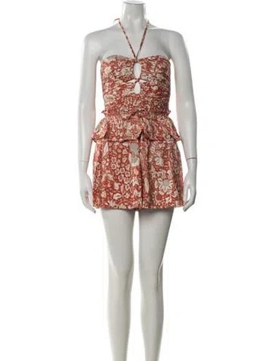 Pre-owned Ulla Johnson Floral Print Halterneck Romper In Multi
