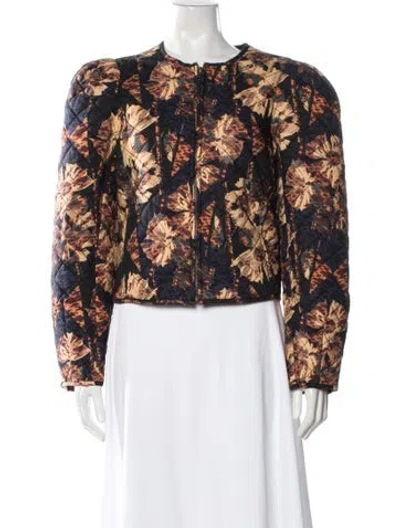 Pre-owned Ulla Johnson Floral Print Jacket In Black