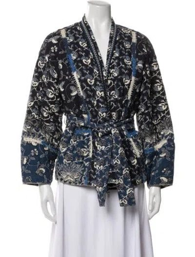 Pre-owned Ulla Johnson Floral Print Jacket In Blue
